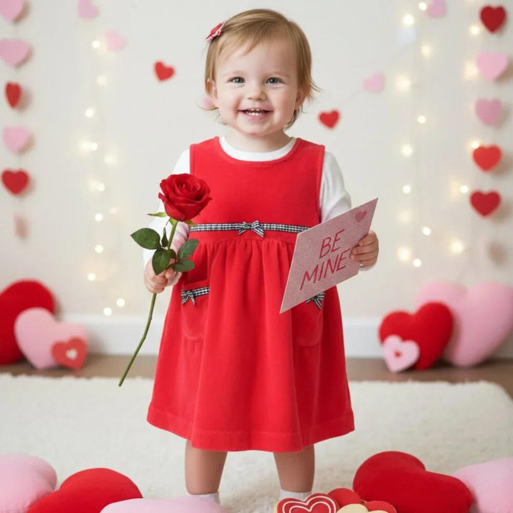 ⭐OshKosh Baby B'gosh velvety red dress 18m